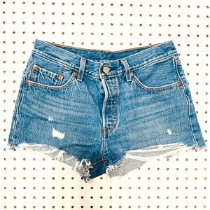 Levi's 501 Distressed Denim Shorts